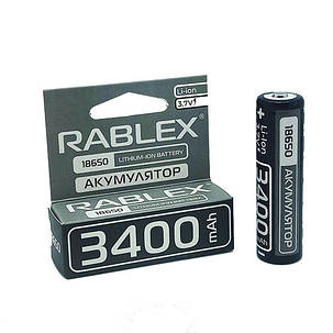 Акумулятор Rablex Li-Ion 18650 3.7V 3400mAh для ліхтариків, фото 1