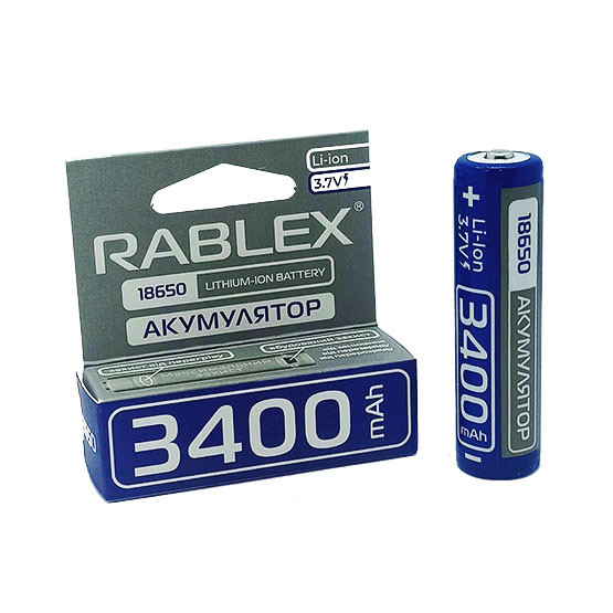 Акумулятор Rablex 18650 з захистом 3.7V 3400mAh