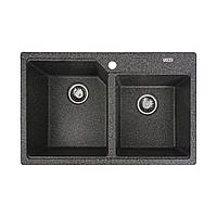 Гранітна мийка для кухні Platinum 7850 HARMONY матова Графіт