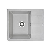 Гранітна мийка для кухні Platinum 5851 ARIA матова Біла в крапку