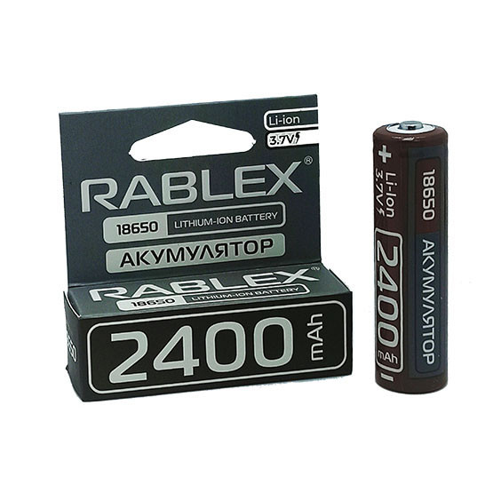 Акумулятор Rablex Li-Ion 18650 3.7V 2400mAh для ліхтариків