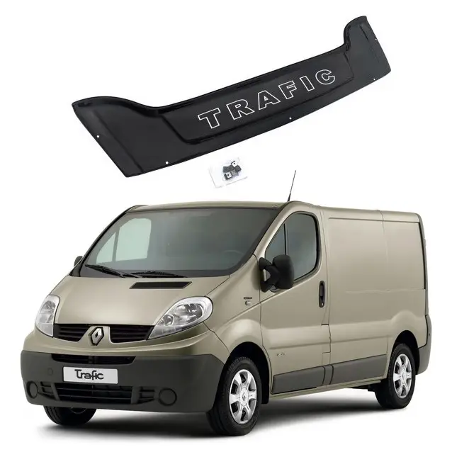 Дефлектор капота на Renault Trafiс II 2001-2014 коротка широка. Мухобійка на Renault Trafiс