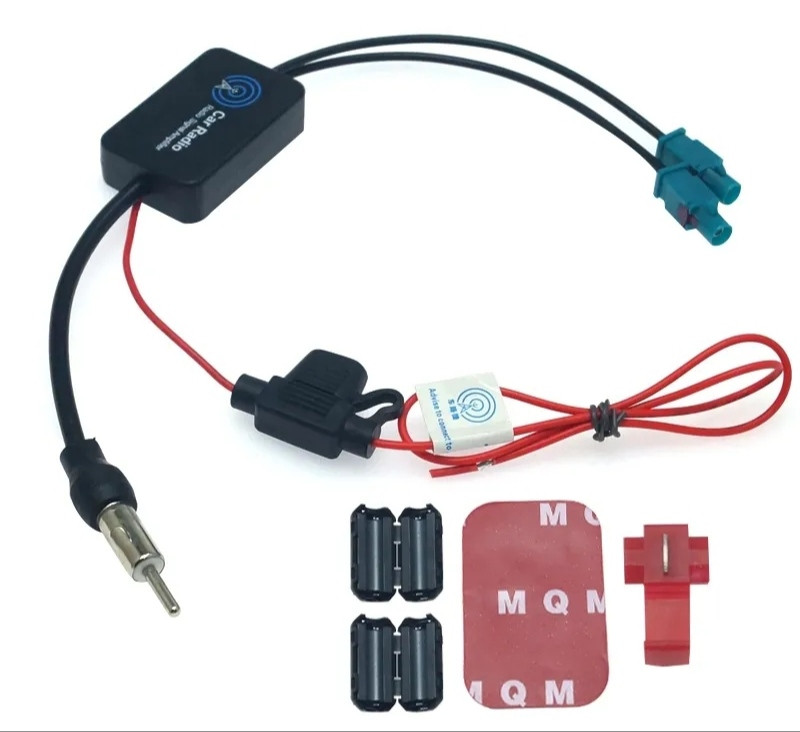 УСИЛЬчик ФМ Car вакуум antenna amplifier ANT-208 25DBI DC12V 50Om VAG