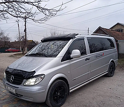 Козирок на лобове скло (чорний глянець, 5 мм) Mercedes Vito W639 2004-2015