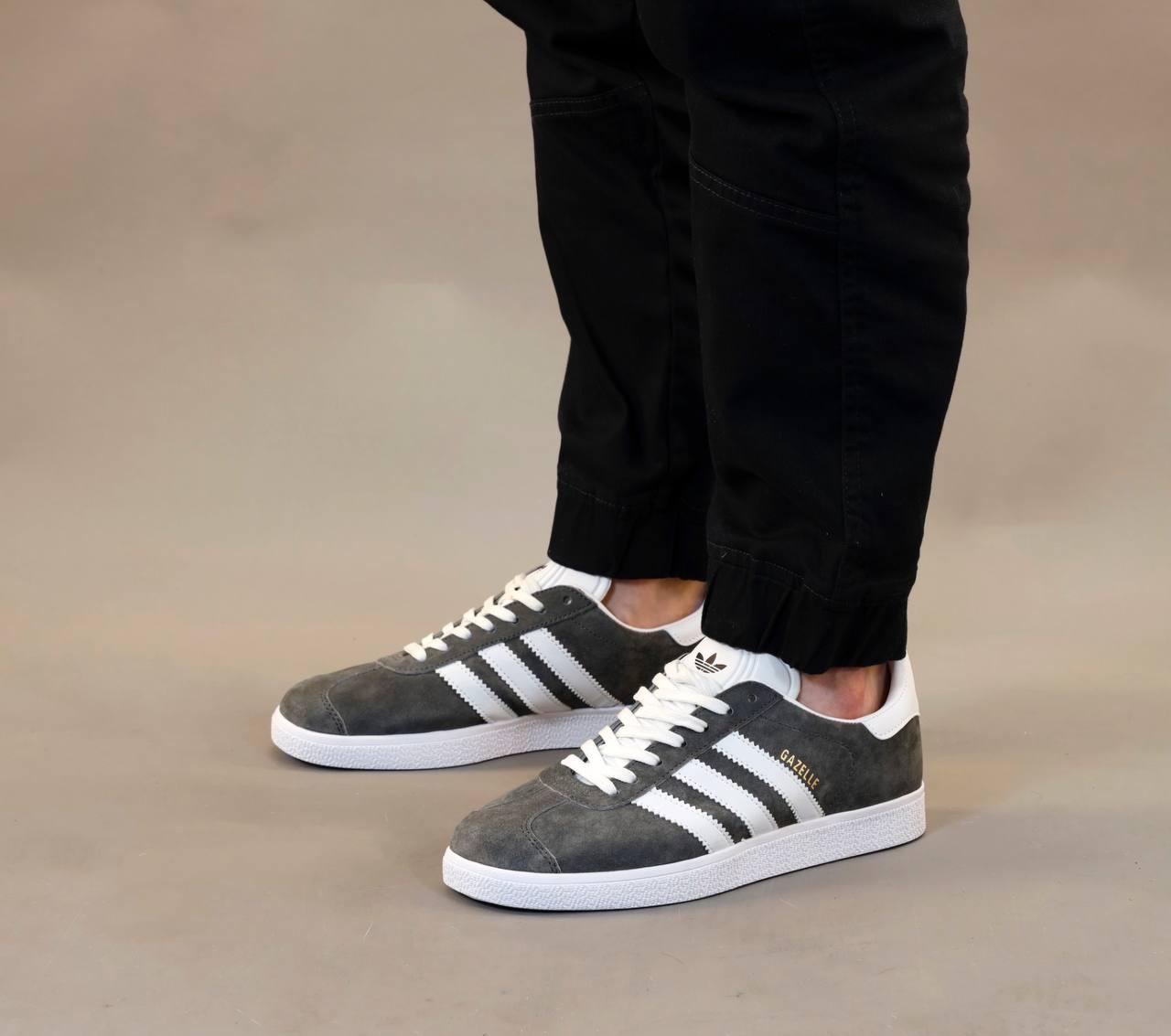 Adidas gazelle mens grey sale