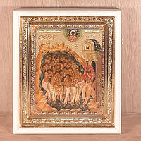 Ікона 40 мучеників Севастійських, лик 15х18 см, у білому прямому дерев'яному кіоті