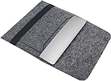 Повстяний чохол для ноутбука MacBook Air Pro 13" GM15 New горизонтальний конверт папка для макбук темно-сірий, фото 3