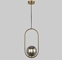 Подвесной бронзовый светильник с чёрным шаром 15см (916-39-1 BRZ+BK)