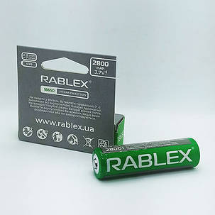 Акумулятор Rablex Li-Ion 18650 3.7V 2800mAh для ліхтариків, фото 3