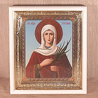 Ікона Тетяна свята мучениця, лик 15х18 см, у білому прямому дерев'яному кіоті