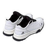 Осінні весняні чоловічі шкіряні кросівки Adidas Ozelia (Адідас) білі спортивні з натуральної шкіри *А-04біл*, фото 5