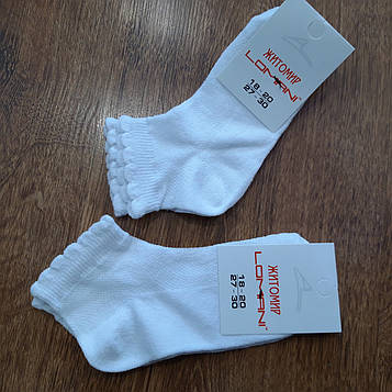 Шкарпетки дитячі,стрейч.сітка"Lomani" білі,на дівчинку Art: 700 / 12 пар
