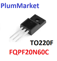 FQPF20N60C Транзистор N-канальный 20A 600V полевой (MOSFET, КМОП) HEXFET