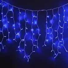 Xmas гірлянда LED 200 3.3Line Short curtain (Сосульки/Бахрома) B-1 Синя 10M*1,5M Ул.+соїд. Білий