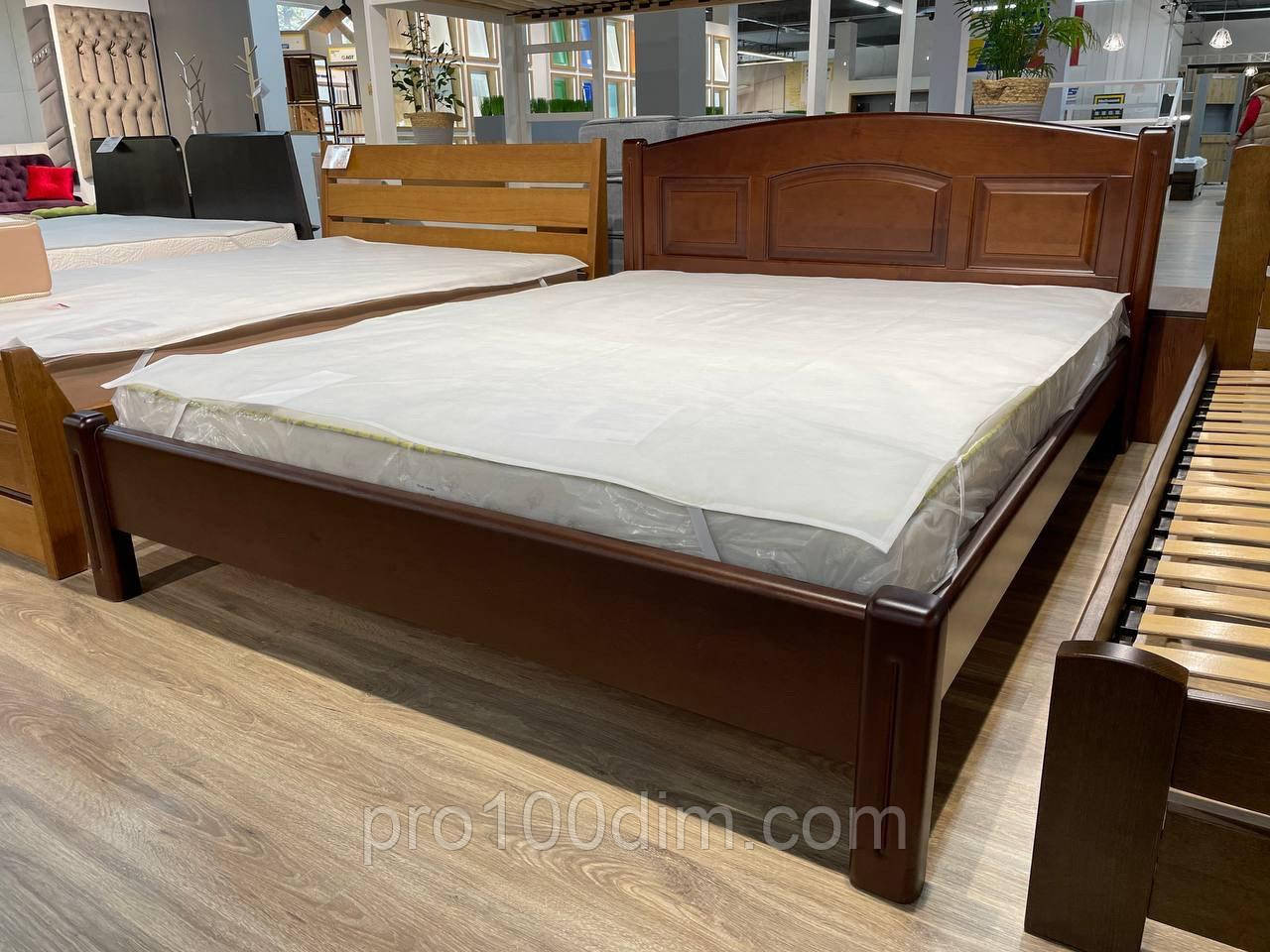 Ліжко дерев'яне двоспальне вільхове Арочне