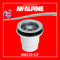 Слив для кухонной мойки 1 1/2x70 мм с сеткой из нержавеющей стали MBS70-CP McALPINE