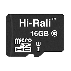 Картка пам'яті MicroSDHC 16 GB UHS-I Class 10 Hi-Rali (HI-16GBSD10U1-00)