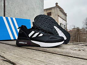 Чоловічі кросівки Adidas ZX 2K Boost Black White чорні з білим