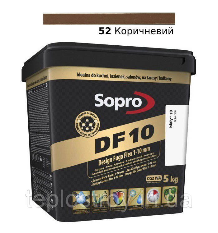 Цементна затирка для швів Sopro DF 10 Коричневий №52 (5 кг)