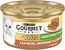 Purina Gourmet Gold Шматочки в паштеті з качкою, морквою і шпинатом 85 г вологий корм для кішок, фото 2