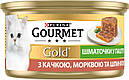 Purina Gourmet Gold Шматочки в паштеті з качкою, морквою і шпинатом 85 г вологий корм для кішок, фото 3