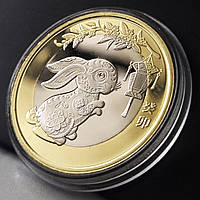 Монета Год Кролика, Китай, 10 юаней, биметал, 2023