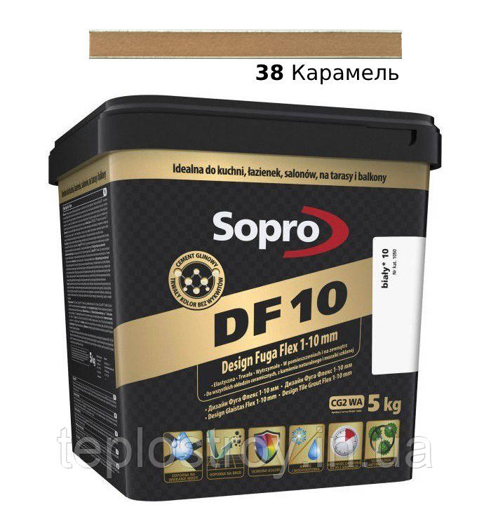 Цементна затирка для швів Sopro DF 10 Карамель №38 (5 кг)