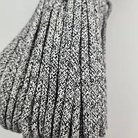 Шнур плетёный 5 мм с сердечником Меланж чорно-белый