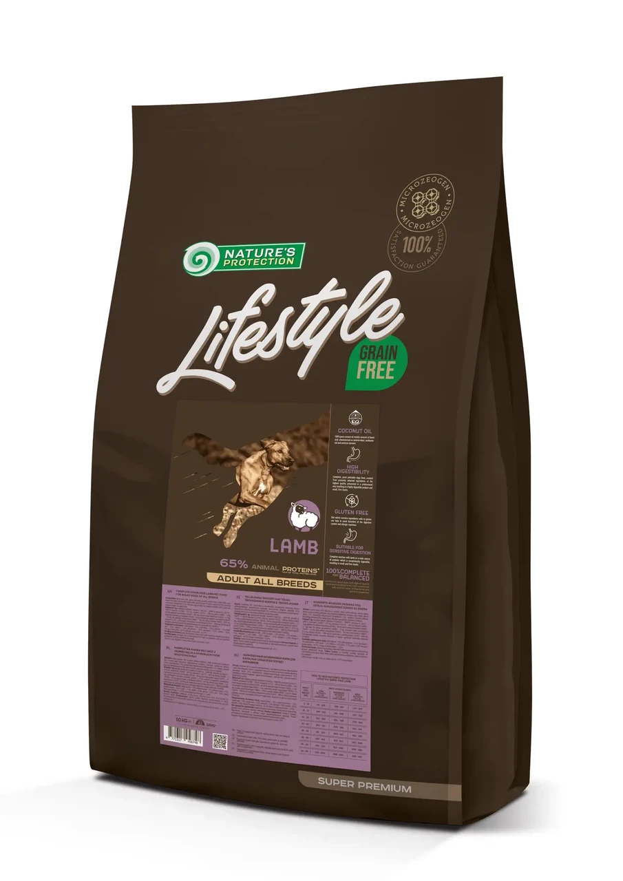 Сухий беззерновий корм з ягнятком для дорослих собак усіх порід Lifestyle Grain Free Lamb 10 кг (ягня)