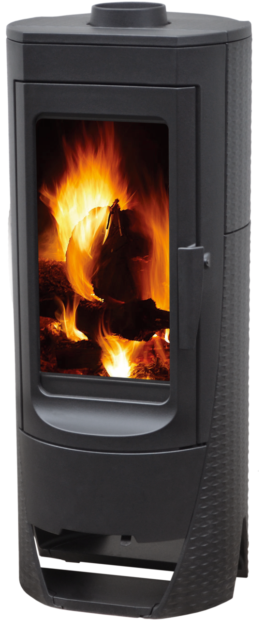 Стильна чавунна піч на дровах з великим склом PLAMEN NERA — 14 кВт, фото 1