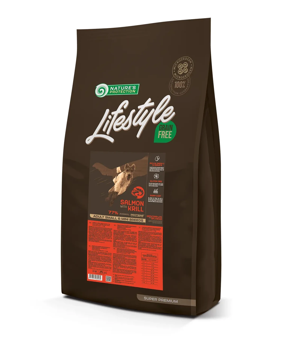 Сухий беззерновий корм для дорослих собак усіх порід Lifestyle Grain White Nature’s Protection 17 кг (лосось)