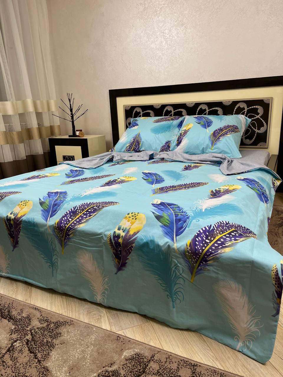 Постільна білизна бязь євро розміру - Сапсан голубий