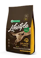 Сухой беззерновой корм для щенков всех пород Lifestyle Grain Nature s Protection 1.5 кг (лосось и криль)