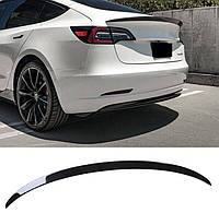 Спойлер тонкий под покраску Tesla Model 3 2016-2024 / ABS-пластик