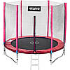 Батут Atleto 252 см з подвійними ногами з сіткою червоний, фото 7