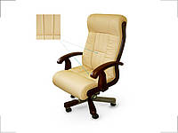 Кресло руководителя Мурано (премиум) кожа бежевое