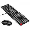 Дротова клавіатура з мишею HOCO GM16 RU/ENG розкладка Чорна, фото 2