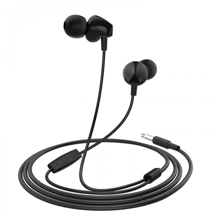 Дротові навушники вакуумні 3.5mm HOCO M60 Perfect Sound Universal з мікрофоном 1.2m Чорні, фото 1