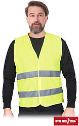 Жилет сигнальний жовтий сітчастий з світовідбиваючими полосами REIS KOS-MESH Y