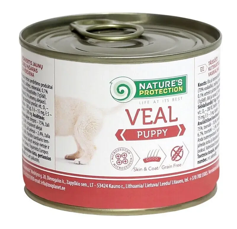 Вологий корм для цуценят всіх порід Nature's Protection Protection Puppy Veal 200 г (телятина)