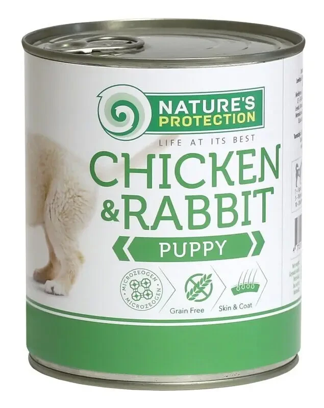 Вологий корм для цуценят всіх порід Nature's Protection Puppy chicken&rabbit 400 г (курка і кролик)