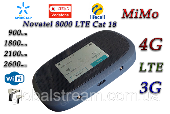 4G+3G WiFi роутер Novatel Verizon MiFi 8000 LTE Cat 18 до 1.2 Гб/сек (4400mAh)(KS,VD,Life) (Inseego 8000L) Укр