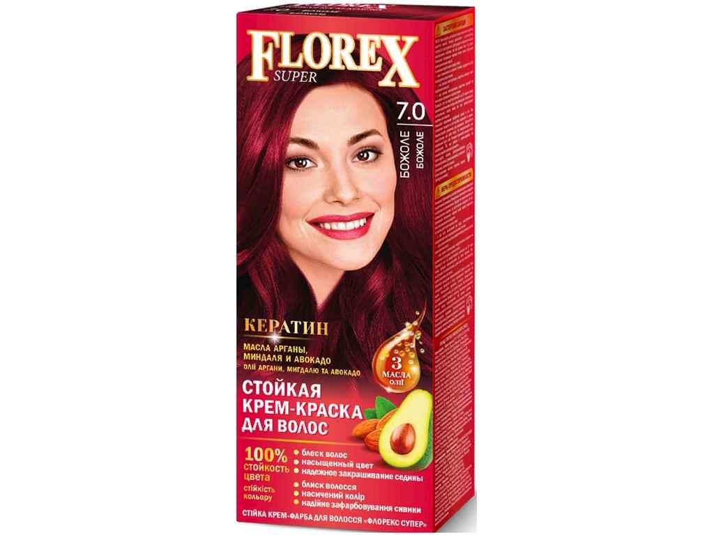 Крем-фарба Божоле Д/волосся КЕРАТИН 7.0 ТМ Florex — Купити Недорого на ...