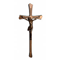 Крест латунный с распятием католический для памятника 30 см (цвет бронза)