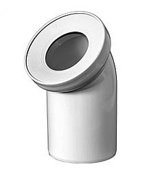 Коліно для унітазу 45° біле Sanit