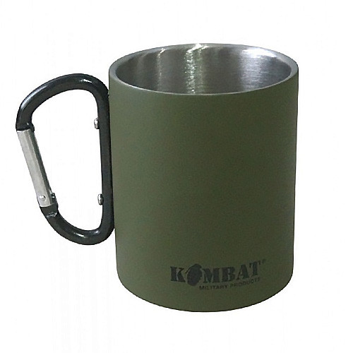 Кружка 330 мл. KOMBAT UK Carabiner Mug Stainless Steel - фото 1 - id-p1770441894