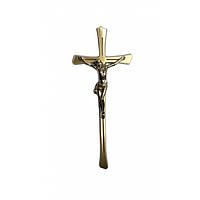 Крест латунный с распятием католический для памятника 30 см (цвет золото)