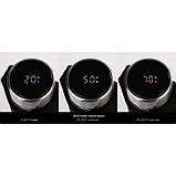 Скляна пляшка з подвійними стінками, датчиком тепла Tee 350 мл, чорна, фото 6