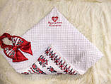 Зимовий конверт з вишивкою "Народжена вільною", для новонароджених дівчаток, фото 2