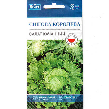 Насіння салату качанного раннього «Снігова королева» (1 г) від ТМ «Велес», Україна, фото 1